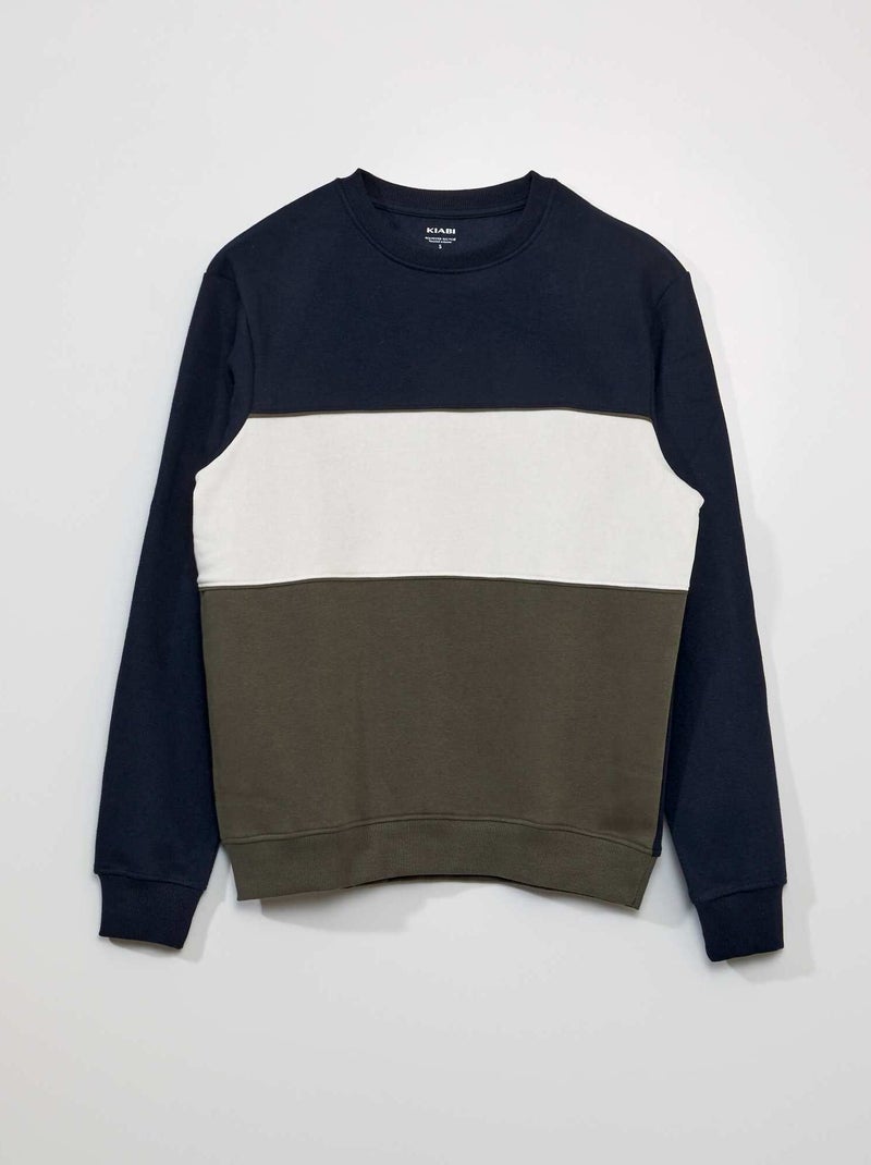 Sudadera de chándal colorblock KAKI - Kiabi
