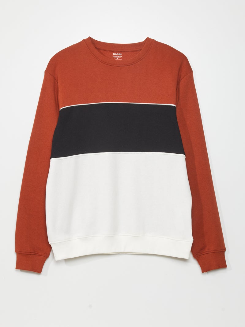 Sudadera de chándal colorblock MARRON - Kiabi