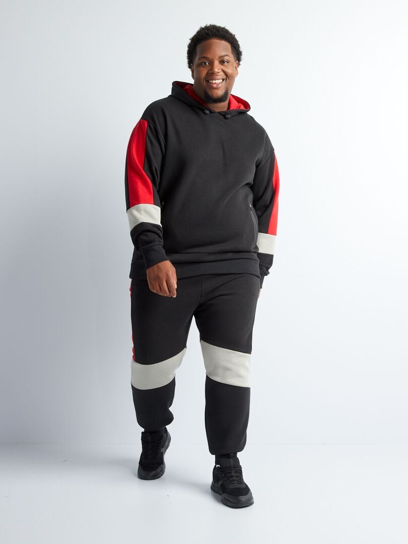 Sudadera de chándal colorblock Negro - Kiabi