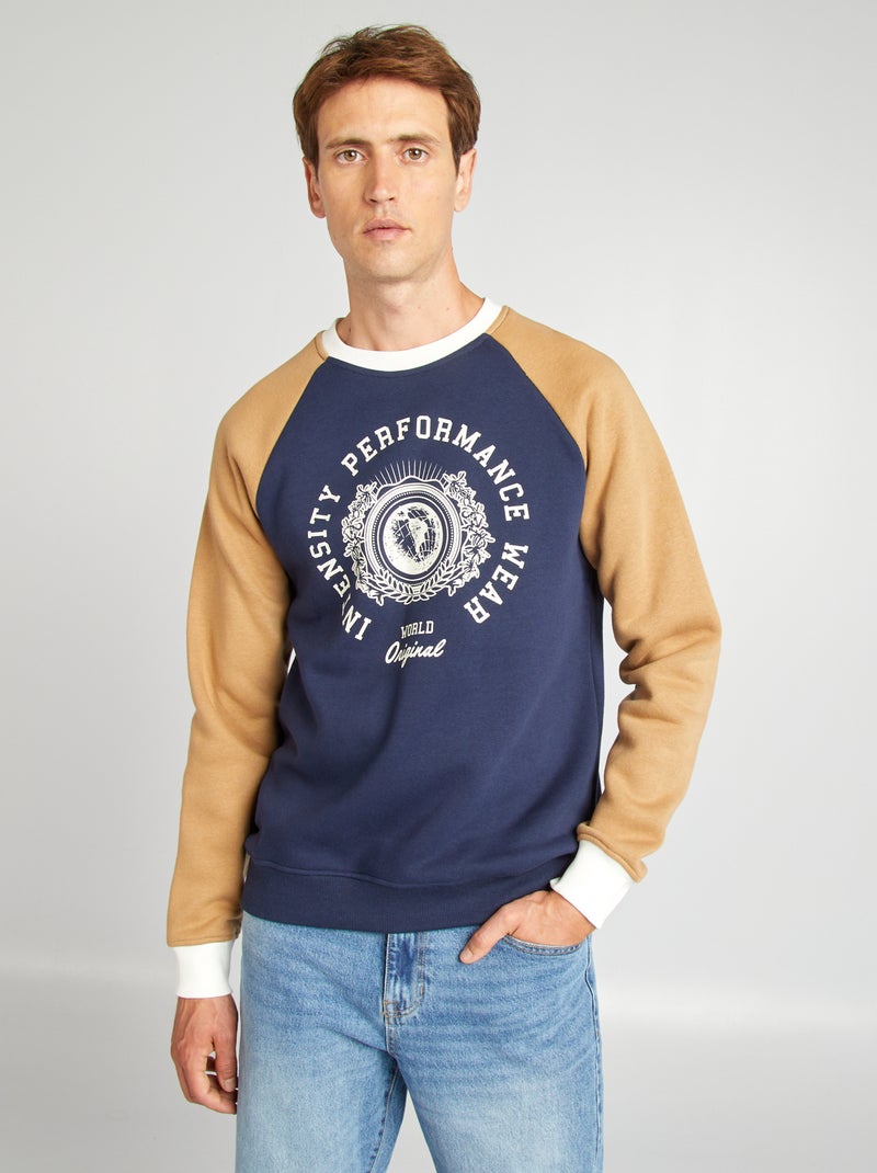 Sudadera de chándal colorblock NEGRO - Kiabi
