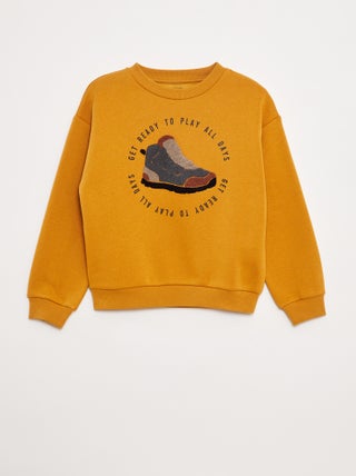 Sudadera de chándal con adorno de punto de rizo