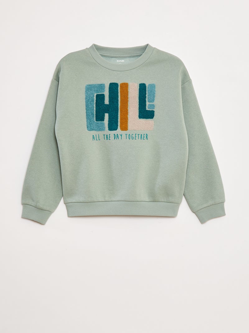 Sudadera de chándal con adorno de punto de rizo Azul - Kiabi