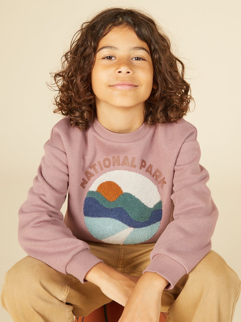 Sudadera de chándal con adorno de punto de rizo Purpura - Kiabi