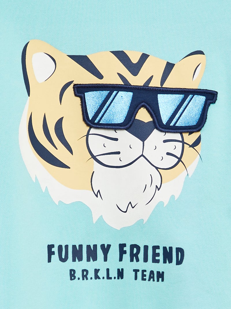 Sudadera de chándal con adorno delantero AZUL - Kiabi