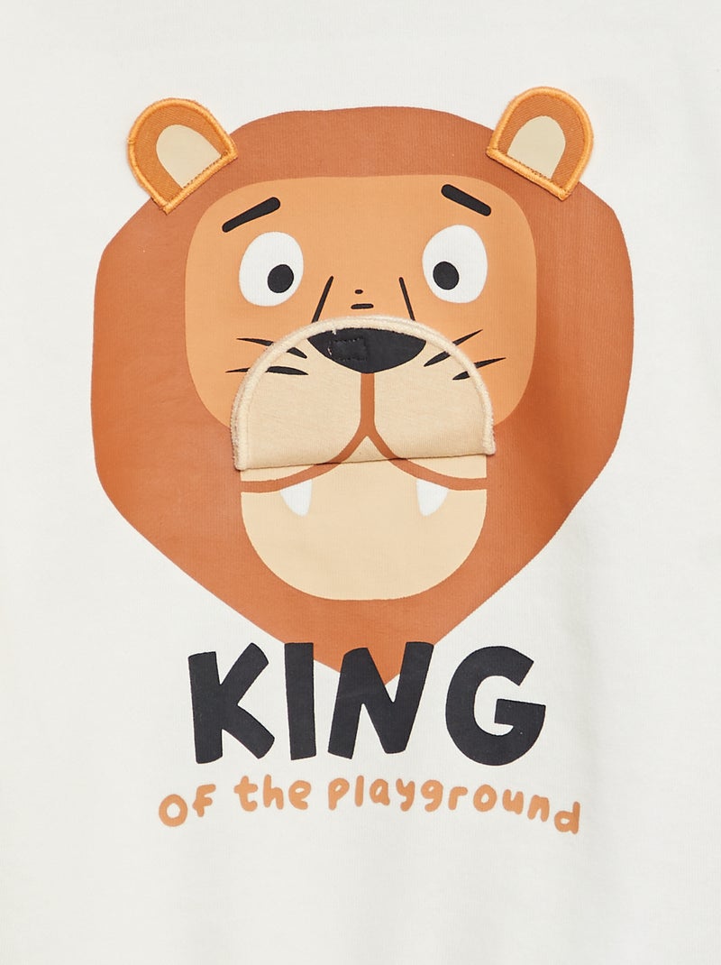 Sudadera de chándal con adorno delantero BEIGE - Kiabi