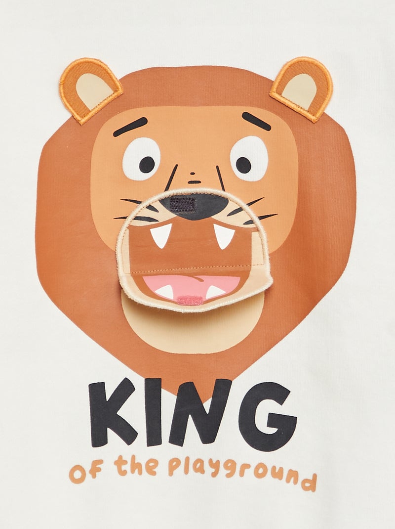 Sudadera de chándal con adorno delantero BEIGE - Kiabi