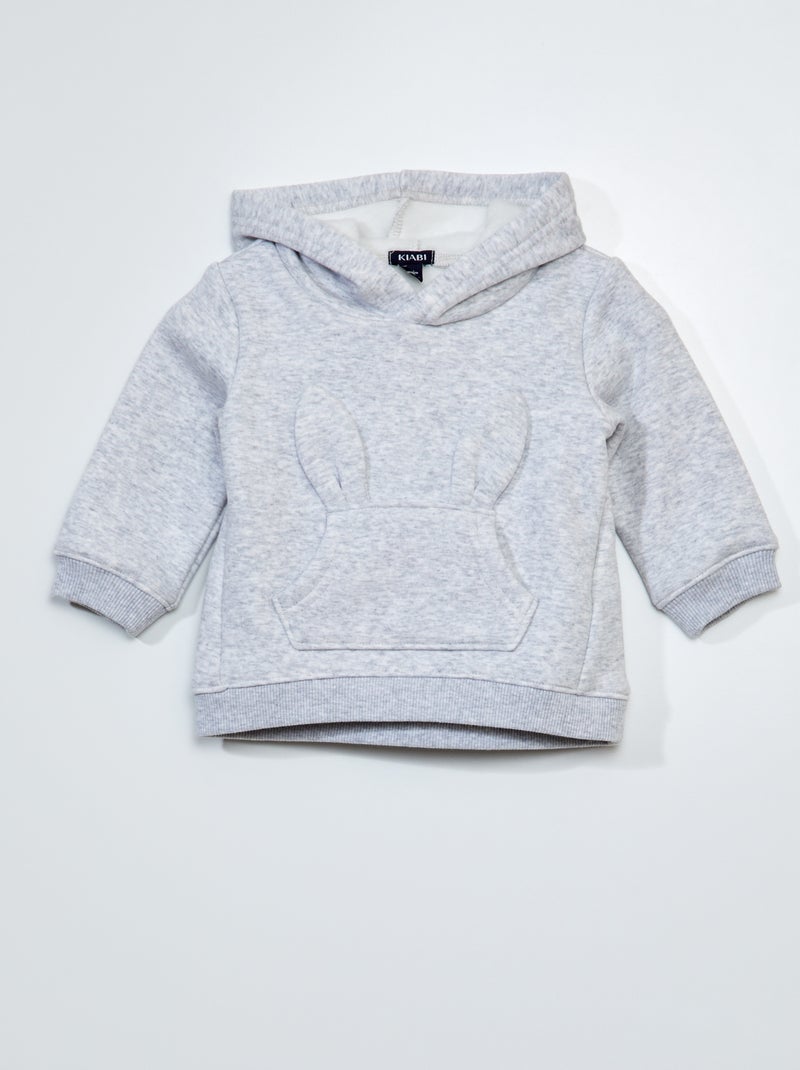Sudadera de chándal con bolsillo  - Siempre más calidez GRIS - Kiabi