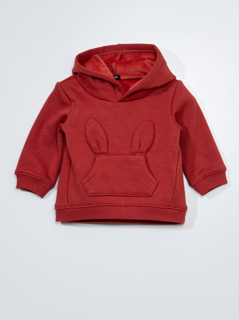 Sudadera de chándal con bolsillo  - Siempre más calidez ROJO - Kiabi