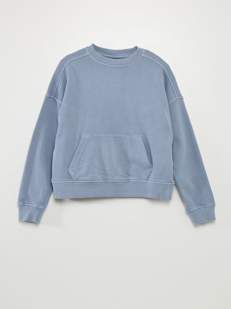 Sudadera de chándal con bolsillo tipo canguro AZUL - Kiabi