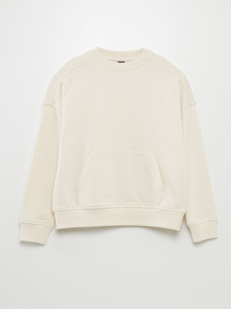 Sudadera de chándal con bolsillo tipo canguro BEIGE - Kiabi