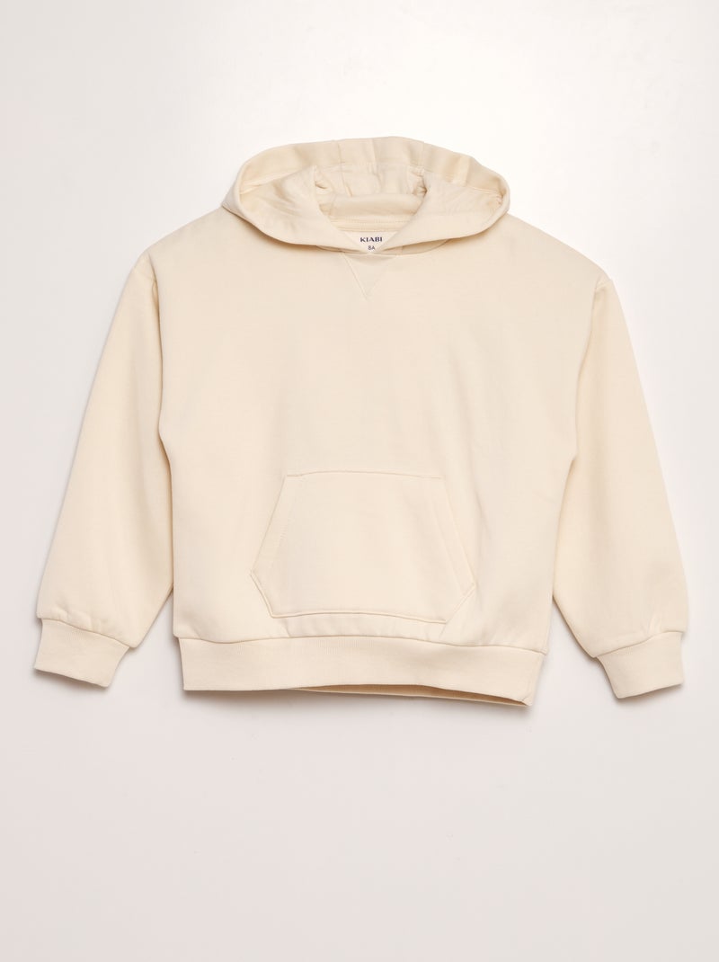 Sudadera de chándal con bolsillo tipo canguro BLANCO - Kiabi