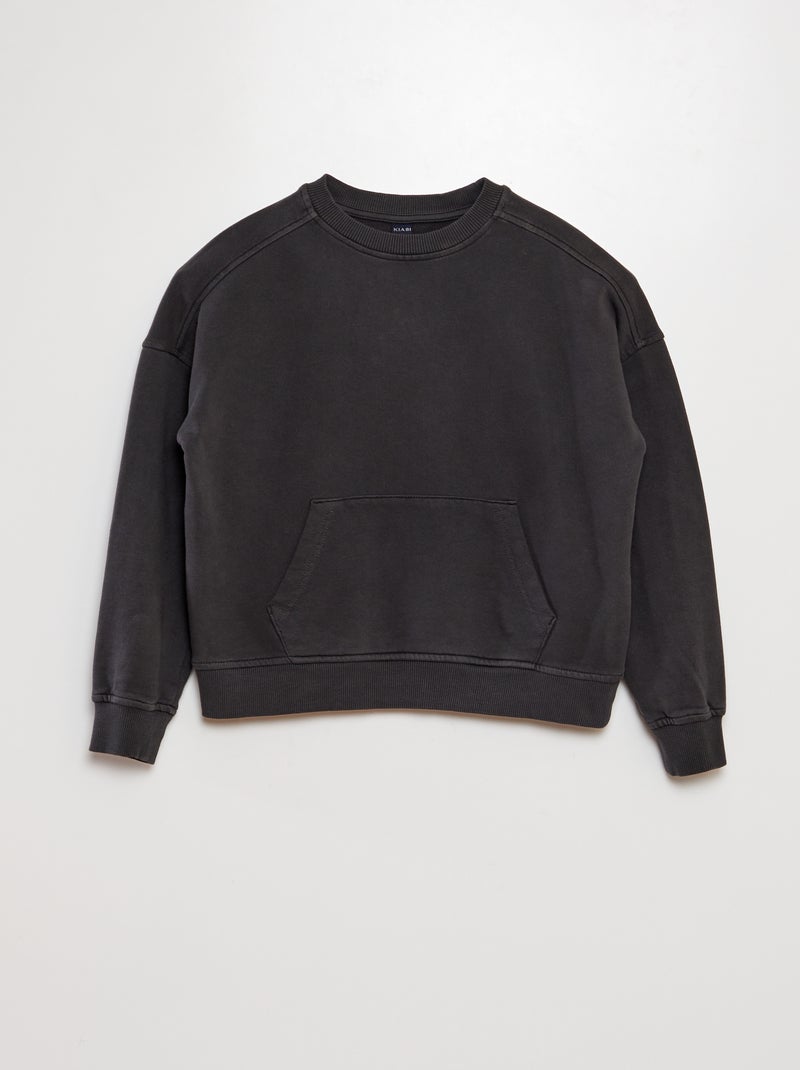 Sudadera de chándal con bolsillo tipo canguro GRIS - Kiabi