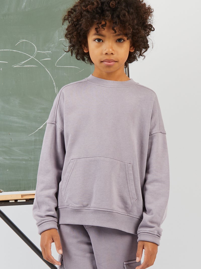 Sudadera de chándal con bolsillo tipo canguro PURPURA - Kiabi