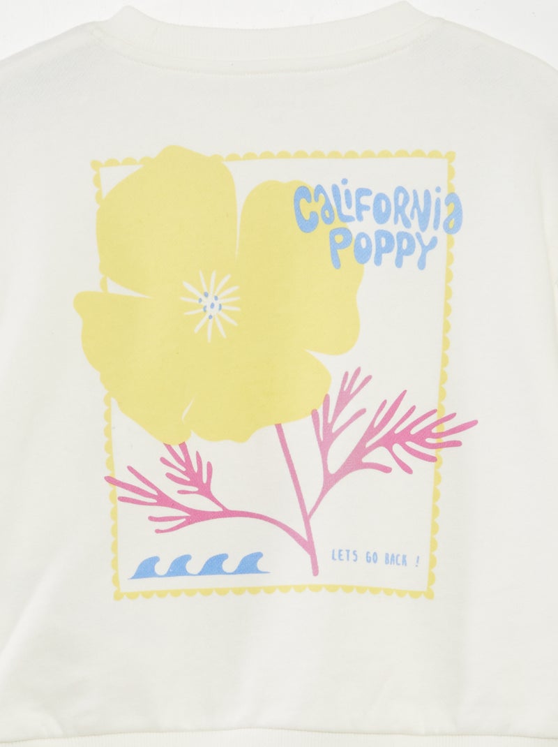 Sudadera de chándal con bordado en el pecho BLANCO - Kiabi