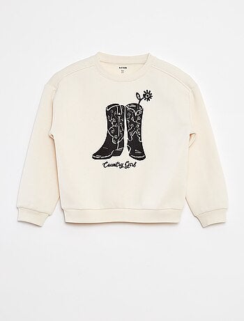 Sudadera de chándal con bordado y flecos en las mangas
