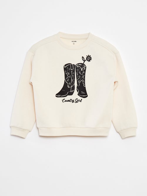 Sudadera de chándal con bordado y flecos en las mangas - Kiabi
