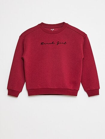Sudadera de chándal con bordado y flecos en las mangas