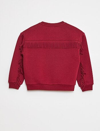 Sudadera de chándal con bordado y flecos en las mangas