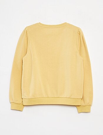 Sudadera de chándal con bordado y frunces en los hombros