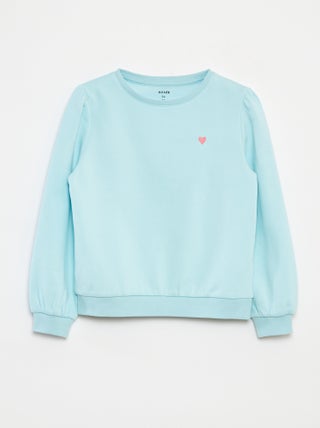 Sudadera de chándal con bordado y frunces en los hombros