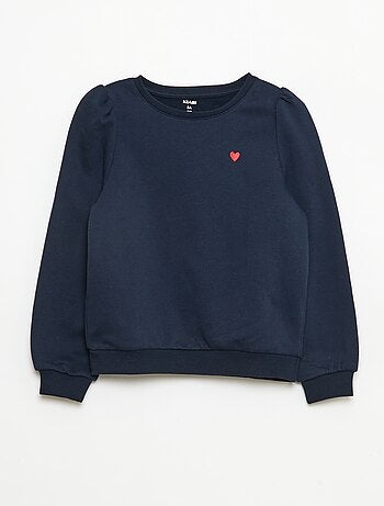 Sudadera de chándal con bordado y frunces en los hombros