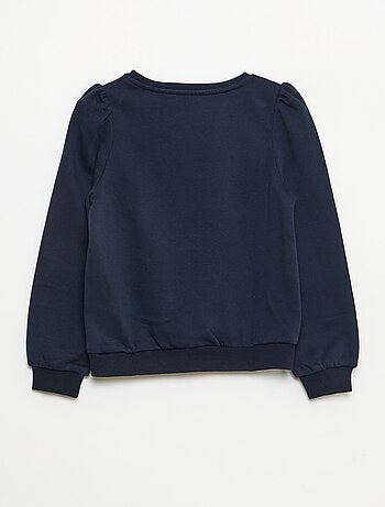 Sudadera de chándal con bordado y frunces en los hombros