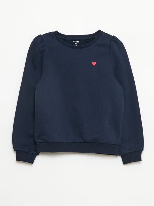 Sudadera de chándal con bordado y frunces en los hombros - Kiabi