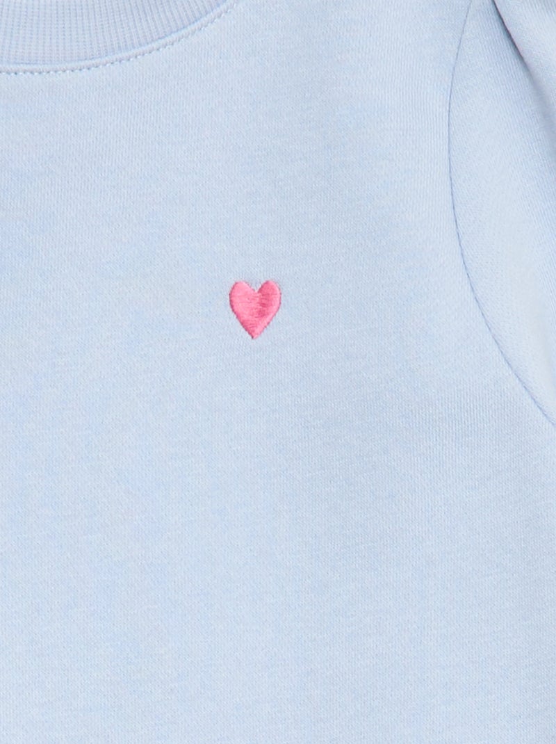 Sudadera de chándal con bordado y frunces en los hombros Azul - Kiabi