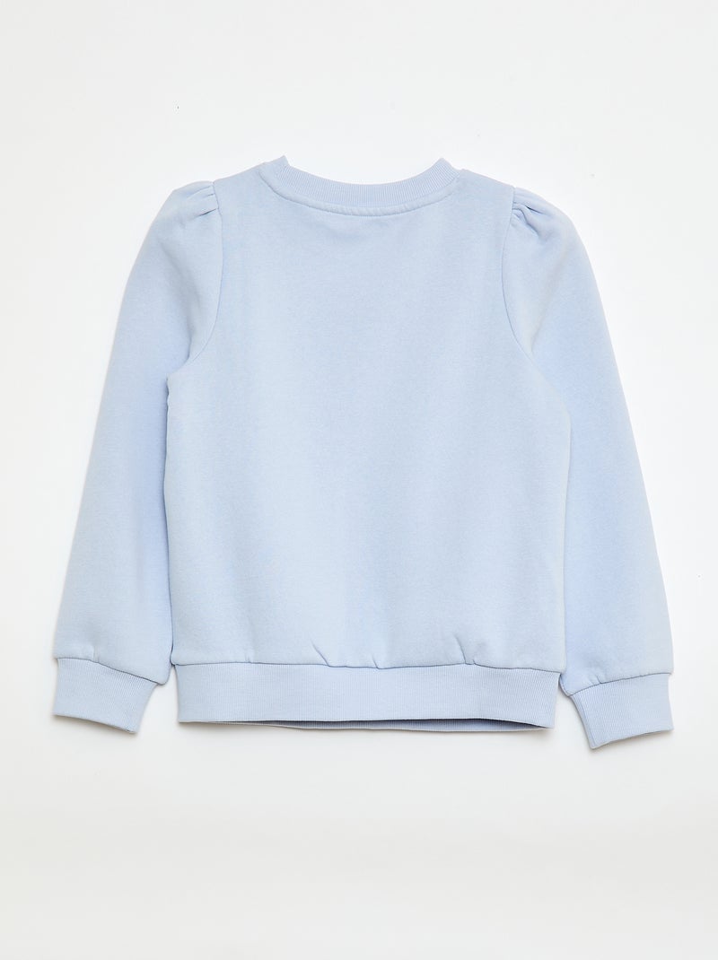 Sudadera de chándal con bordado y frunces en los hombros Azul - Kiabi