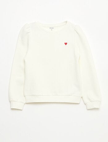 Sudadera de chándal con bordado y frunces en los hombros