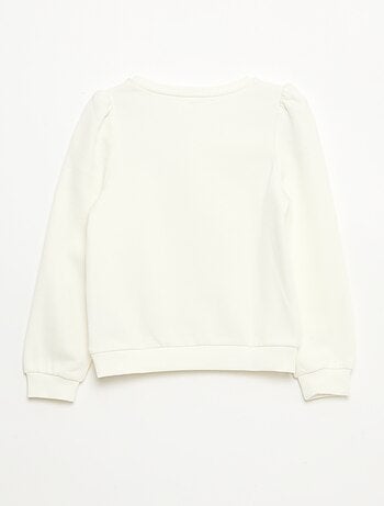 Sudadera de chándal con bordado y frunces en los hombros