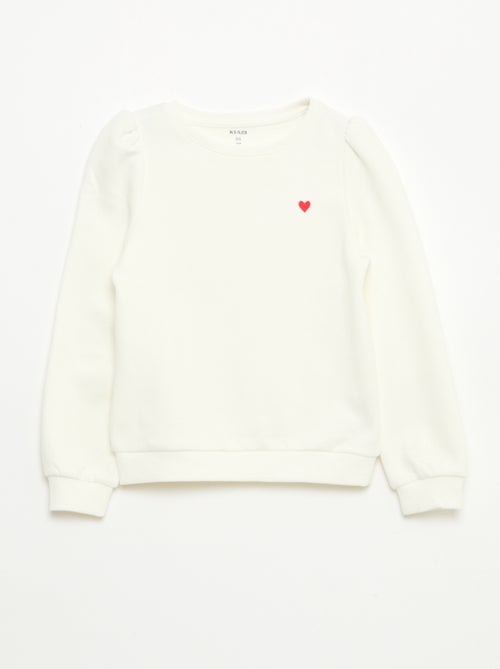 Sudadera de chándal con bordado y frunces en los hombros - Kiabi