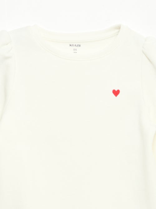 Sudadera de chándal con bordado y frunces en los hombros - Kiabi