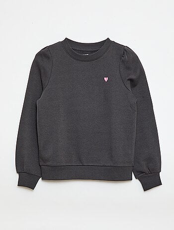 Sudadera de chándal con bordado y frunces en los hombros