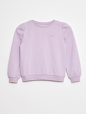 Sudadera de chándal con bordado y frunces en los hombros