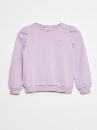 Sudadera de chándal con bordado y frunces en los hombros