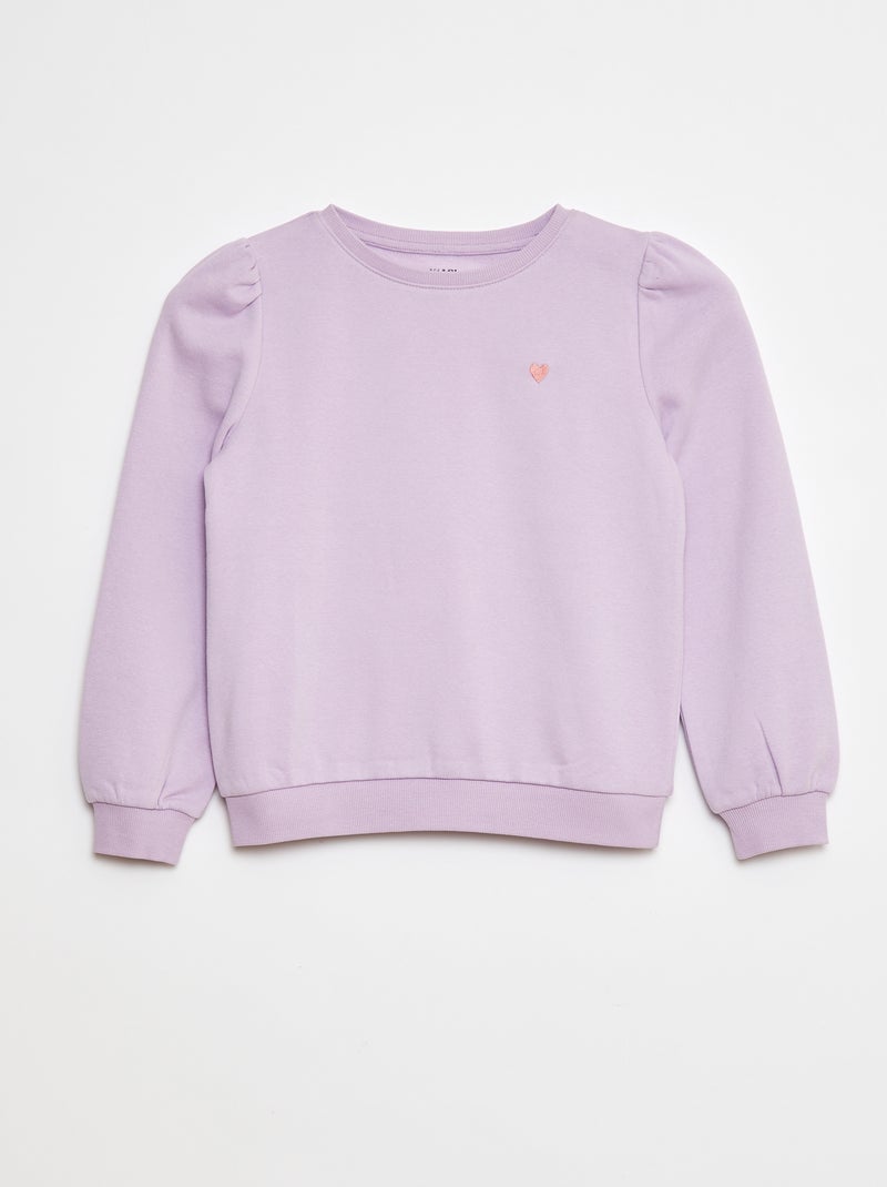 Sudadera de chándal con bordado y frunces en los hombros Purpura - Kiabi