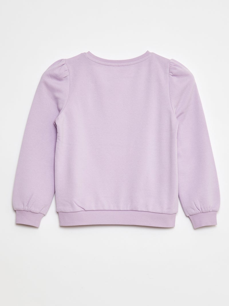 Sudadera de chándal con bordado y frunces en los hombros Purpura - Kiabi