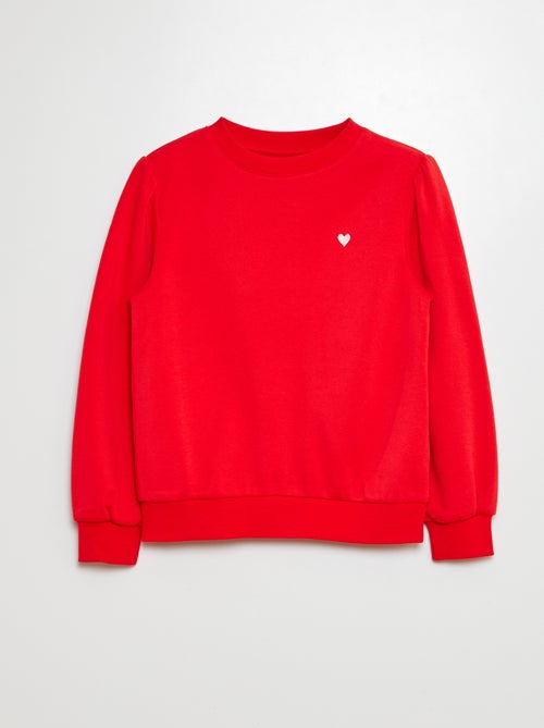 Sudadera de chándal con bordado y frunces en los hombros - Kiabi