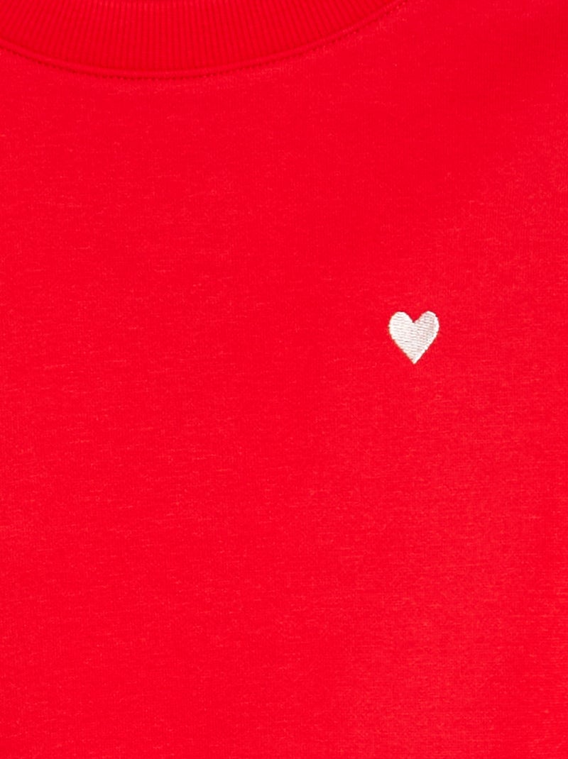 Sudadera de chándal con bordado y frunces en los hombros ROJO - Kiabi