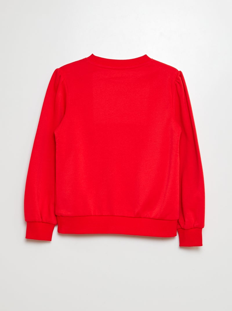 Sudadera de chándal con bordado y frunces en los hombros ROJO - Kiabi