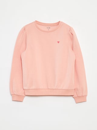 Sudadera de chándal con bordado y frunces en los hombros
