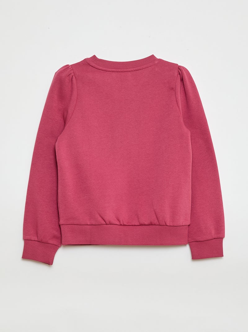 Sudadera de chándal con bordado y frunces en los hombros Rosa - Kiabi