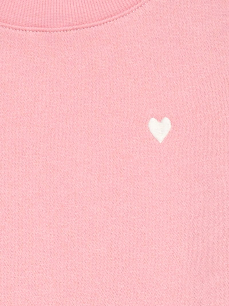 Sudadera de chándal con bordado y frunces en los hombros Rosa - Kiabi