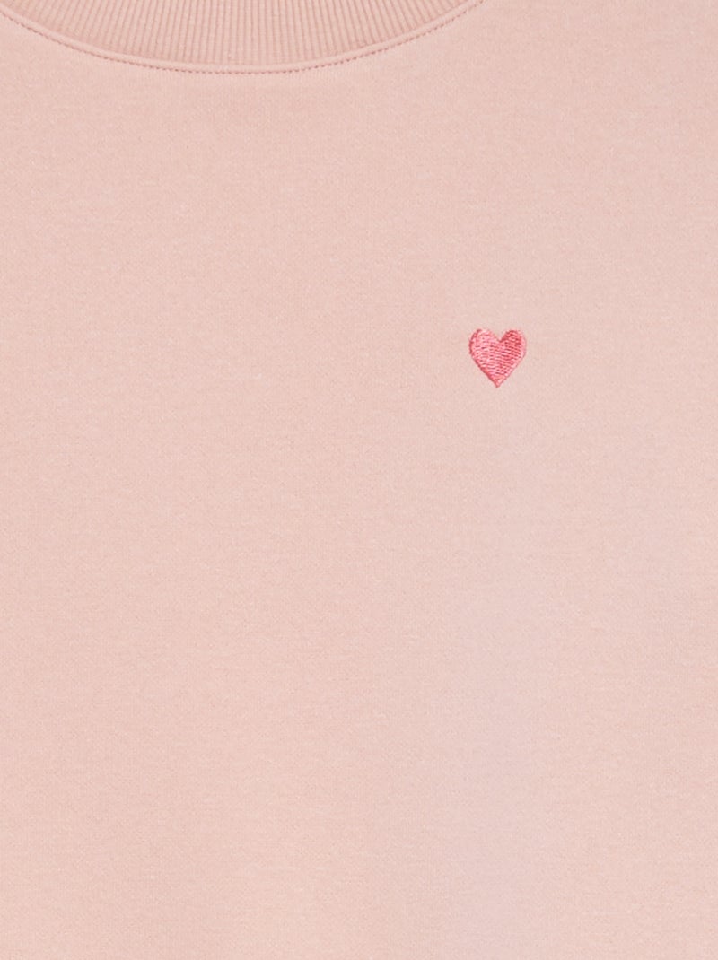 Sudadera de chándal con bordado y frunces en los hombros ROSA - Kiabi