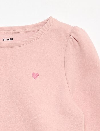 Sudadera de chándal con bordado y frunces en los hombros