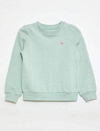 Sudadera de chándal con bordado y frunces en los hombros