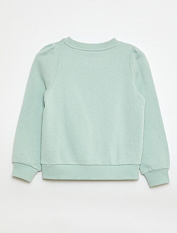 Sudadera de chándal con bordado y frunces en los hombros