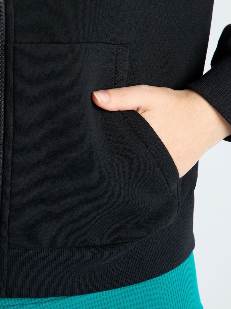 Sudadera de chándal con capucha NEGRO - Kiabi