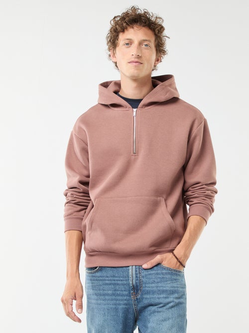 Sudadera de chándal con capucha y cierre de cremallera en el cuello - Kiabi